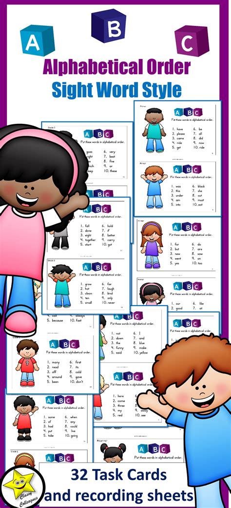 Alphabetical Order Dolch Words Sight Word Reading Sight Words