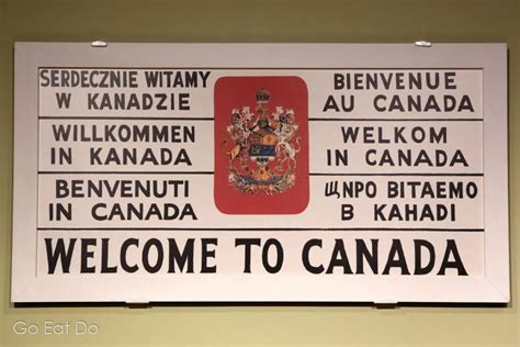 Multilingual ‘welcome To Canada Sign In The Canadian Museum Of