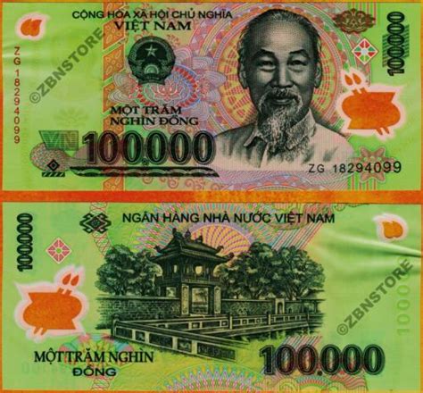 100000 Vietnam Dong Vnd Banknote Currency New Polymer W Currency