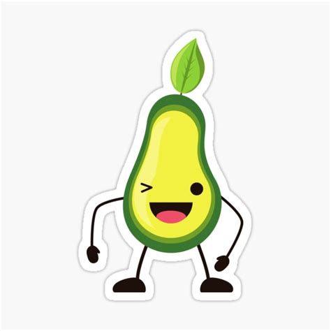 The Cutest Avocado Ever A Smiling Avocado Sticker For Sale By Fanny
