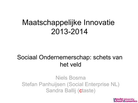 Maatschappelijke Innovatie 2013 2014