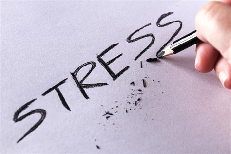Stress Concept Word Stress Written On White Paper With Broken Pencil