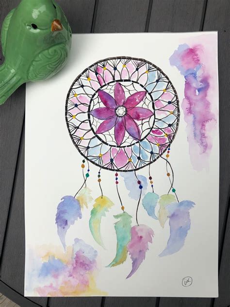 Dreamcatcher Watercolor Watercolor Dream Catcher Painting