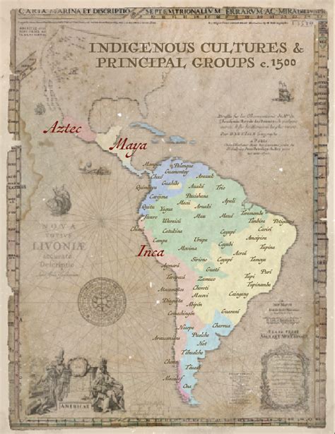Map Indigenous Cultures And Principal Groups C 1500 Christian