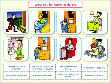 Me Encanta Escribir En Español La Rutina Y Los Momentos Del Día