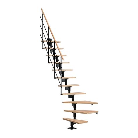 Dolle Lyon Black 8 Ft 7 In Modular Staircase Kit 69721 The Home