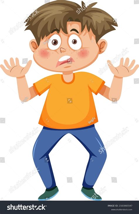 Stunned Boy Cartoon Character Illustration Stock Vector Royalty Free