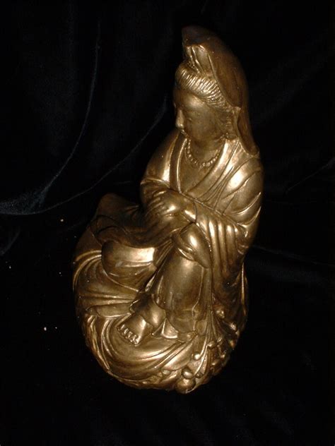 Quan Yin Female Buddha Golden Quan Yin Large Goddess Etsy
