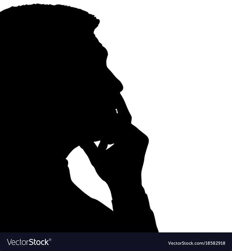 Man Silhouette Thinking Royalty Free Vector Image
