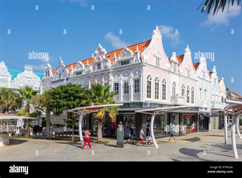 Plaza Daniel Leo Showing Dutch Colonial Style Buildings Oranjestad