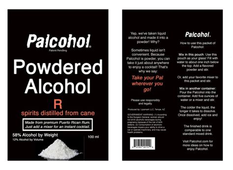 Powdered Alcohol Is Safer Than Liquid Alcohol Says Palcohol