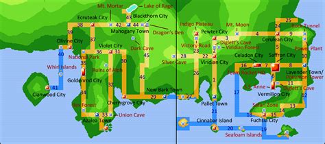 Map Of Kanto And Johto For Reference In Naming Parts Of The Map Tower