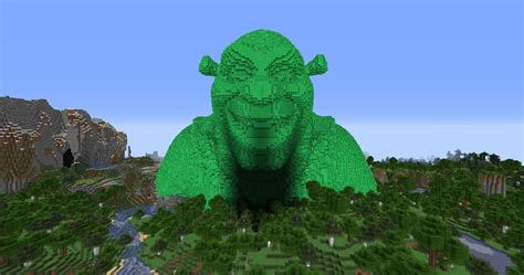 Shreks Head Has Been Built Out Of Emerald Blocks In Minecraft