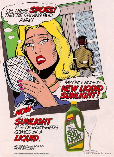 Liquid Sunlight AD For Dish Detergent 1987 Roy Lichtenstein Style Pop