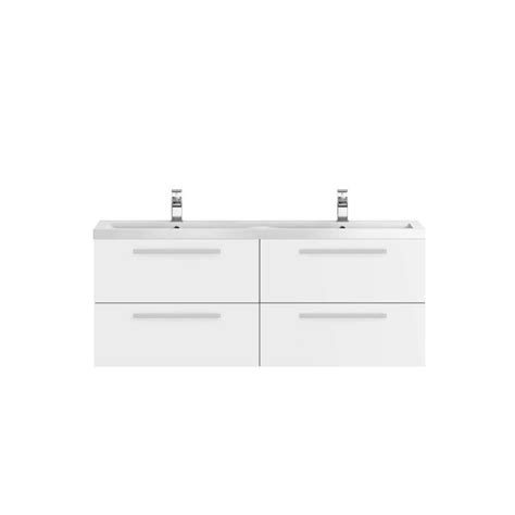 Hudson Reed Quartet 1440mm Wall Mounted Double Vanity Unit And Basin