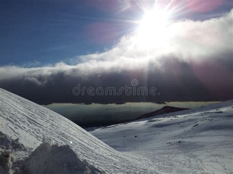 Snow Covered Volcano Etna Stock Image Image Of Landscape 51079877