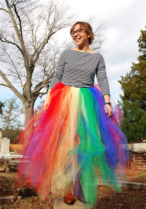 Long Rainbow Tutu Skirt 5000 Via Etsy Tulle Tutu Skirt Rainbow