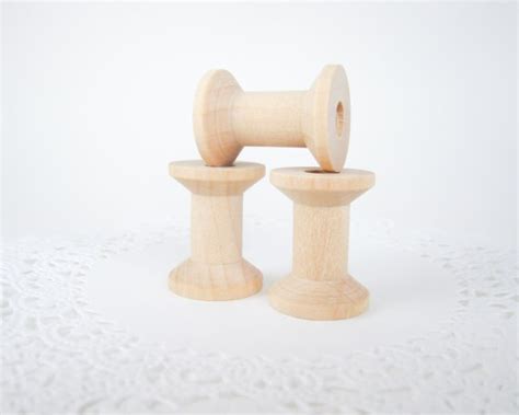 Wooden Thread Spools Set Of 25 Natural Wood Thread Spools 1 Etsy