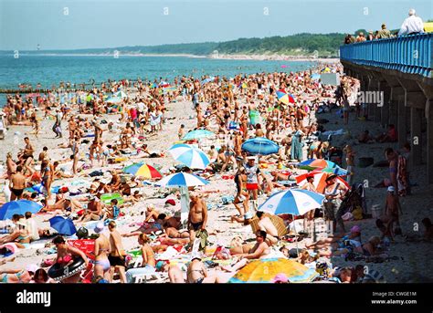 Tourists At The Baltic Beach In Selenogradsk Cranz Kaliningrad