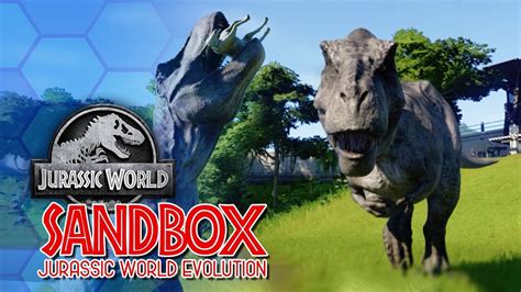 lets build creation valley i t rex enclosure i jurassic world evolution sandbox park i youtube