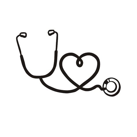 Stethoscope And Heart Vinyl Decal Doctor Nurse Hospital Home Medicine