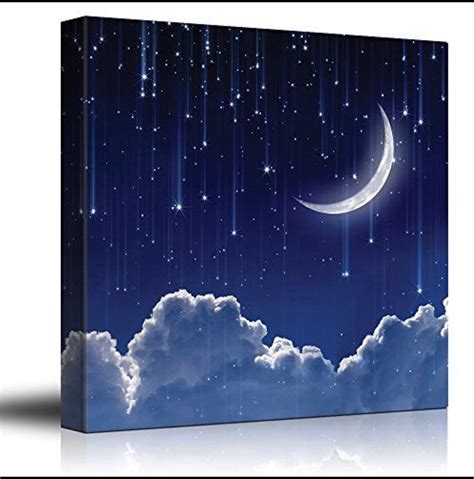Handmade Acrylic Night Sky Painting Moon Galaxy And Clouds Etsy New
