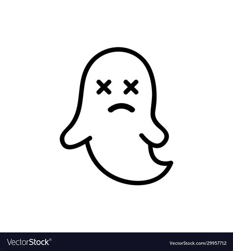 Ghost Icon Isolated Contour Symbol Royalty Free Vector Image