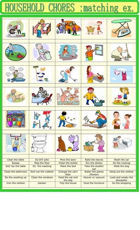 Household Chores Interactive And Downloadable Worksheet Check Your Answers Online Or Send Them