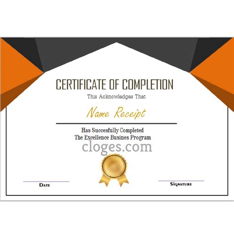 Certificate Of Completion Templates For Microsoft Word Free Word Template