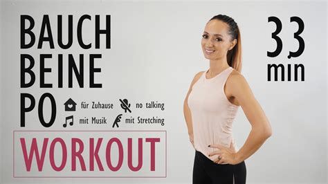 bauch beine po workout für zuhause hiit workout mit stretching katja seifried youtube