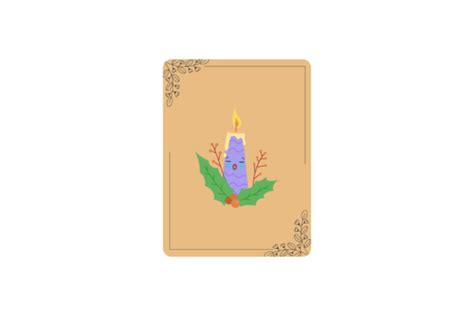 Christmas Candle Card Graphic By Wawa Studio · Creative Fabrica