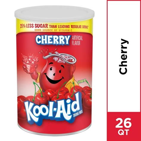Kool Aid Jumbo Artificially Flavored Cherry Drink Mix 63 Oz Canister