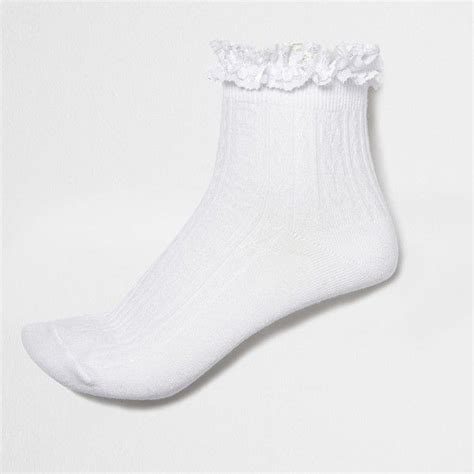 River Island White Frilly Ankle Socks 521 Liked On Polyvore