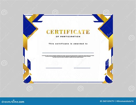 Diseño De Plantillas De Certificados Azules Y Dorados De Lujo