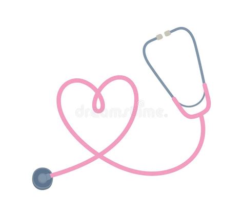 Pink Stethoscope Illustration Stock Vector Illustration Of Cardiology