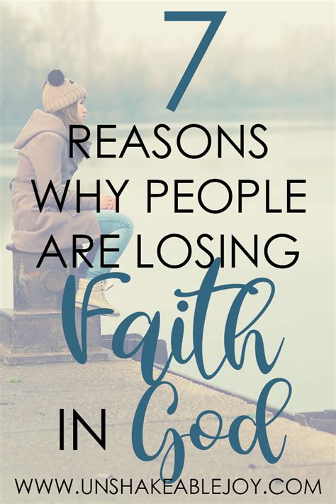 7 Reasons Why People Are Losing Faith In God Unshakeable Joy Losing
