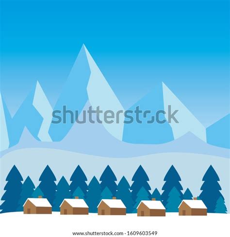 Beautiful Winter Landscape Winter Background Vector Stock Vector