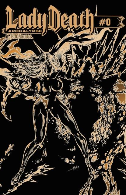 Lady Death Apocalypse 0 Kickstarter Gold Leather Cover Fresh Comics