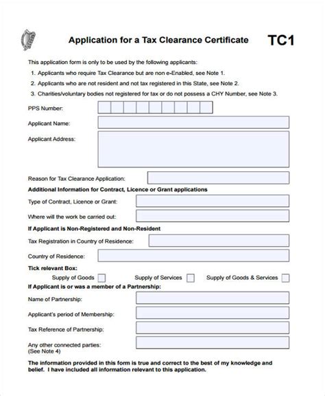 By signing this tax clearance application, i consent to the release of such general status information by the division of taxation. FREE 28+ Clearance Forms in PDF | Ms Word