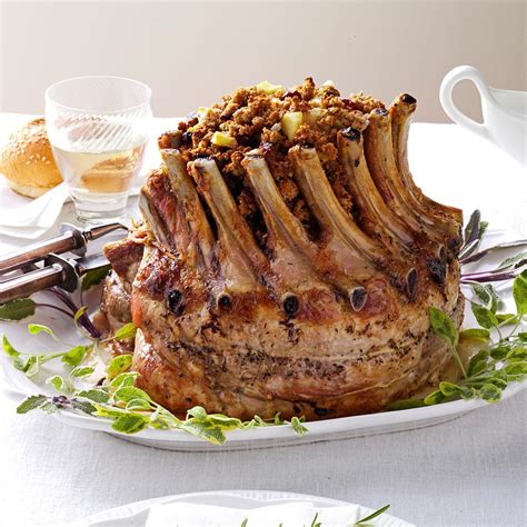 Crown Pork Roast With Apple Cranberry Stuffing Recipe Taste Of Home