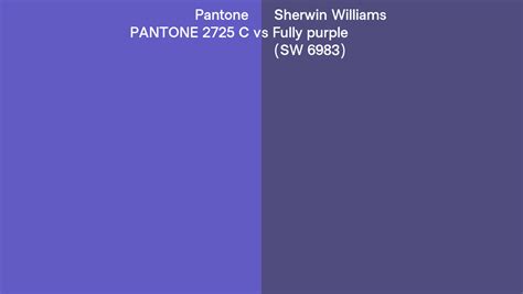 Pantone 2725 C Vs Sherwin Williams Fully Purple Sw 6983 Side By Side