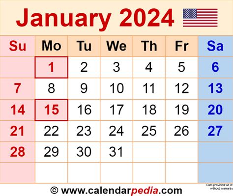 January 2024 Calendar Month Quinn Carmelia