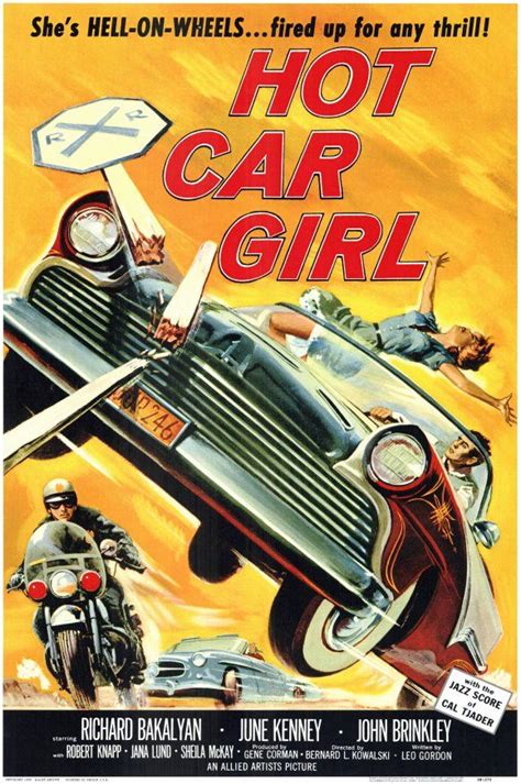 Hot Car Girl1958 Movie Posters Vintage Vintage Movies Hot Rod Movie
