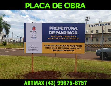 Placas De Obras Londrina Artmax Comunicação Visual Londrina 43