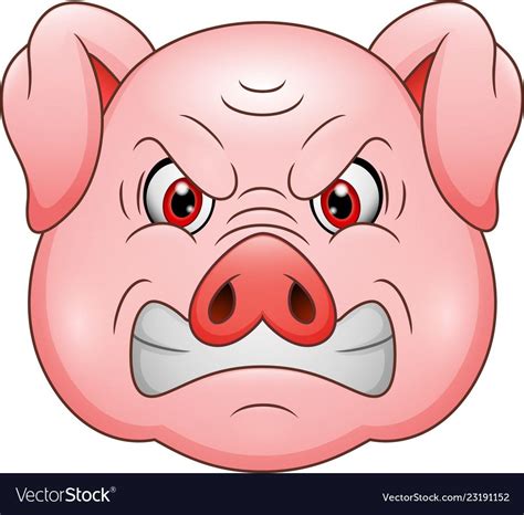 Angry Pig Head Cartoon Mascot Royalty Free Vector Image Carnicerias