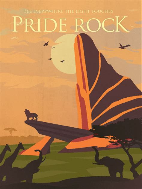 Pride Rock The Lion King Disney Vintage Travel Posters Popsugar