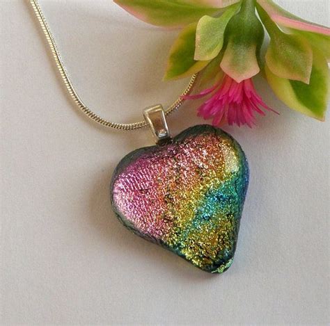 Fused Glass Heart Pendant Necklace With By Greenhouseglassworks 20 00 Heart Pendant Necklace