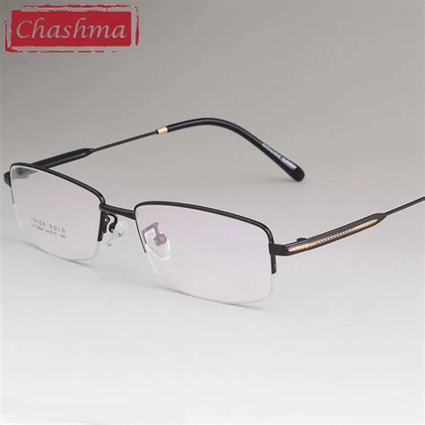 chashma brand titanium alloy eye glasses super quality light glasses eyeglasses mens semi frame