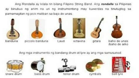 Gumuhit Ng Isang Instrument Sa Rondalya At Isa Para Sa Drum And Lyre