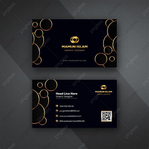 Black And Gold Business Card Design Template Download On Pngtree